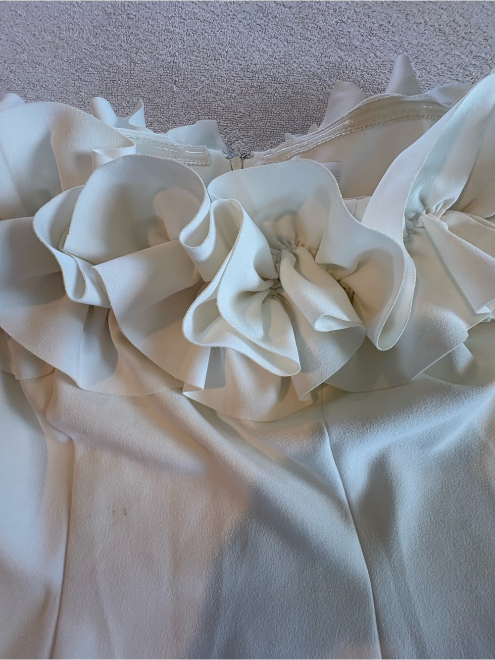Calvin Klein White Off Shoulder Ruffle Sheath Dress Size 6 - Picture 12 of 15